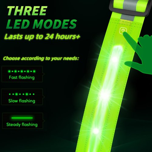 Coorattyes Reflective Belt Sash,LED Reflective Belt,Reflective Sash for Walking at Night,Adjustable Night Walking Safety Gear for Running Jogging Cycling Walking