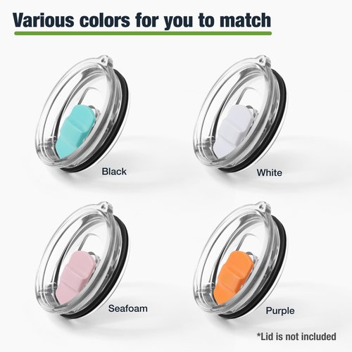 Magnetic Slider for YETI Lid,Compatible with YETI Rambler 8 oz,10 oz,14 oz,16 oz,20 oz,24 oz,30 oz Lids(Seafoam, White, Pink, Orange) 4 Pack