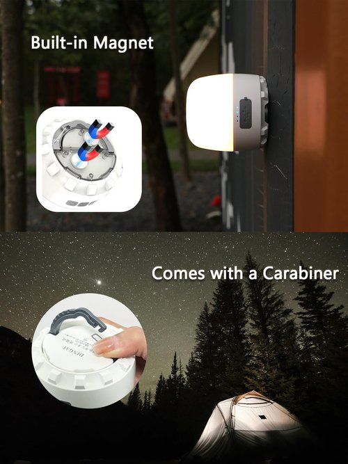 LED Camping Lantern Rechargeable, 8000mAh Power Bank, 4 Light Modes, Dimmable Camping Lights, Waterproof, 16H Runtime, Memory Function, Emergency Light for Power Outages, Hurricane, Camping, Home Use