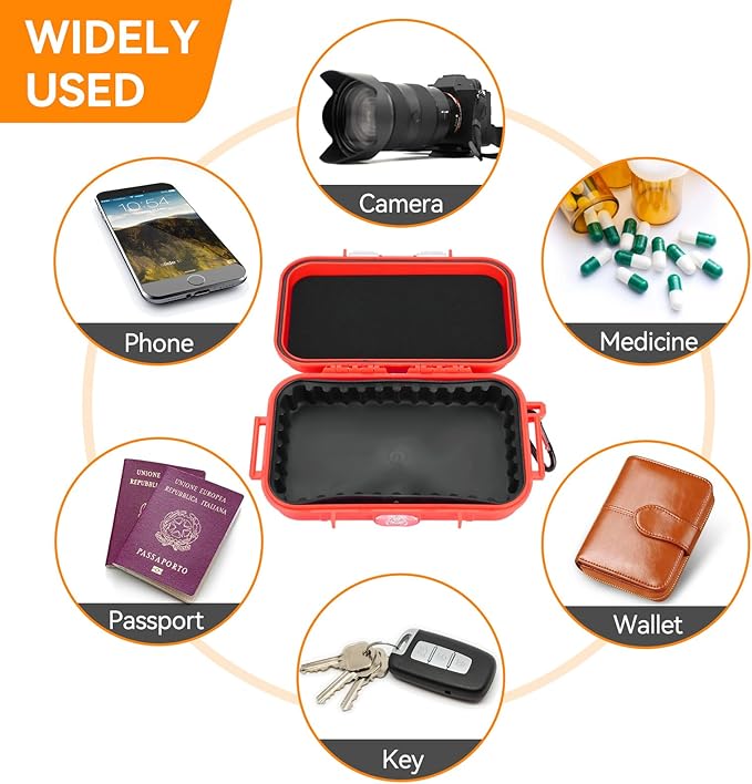 Dry Box Outdoor Waterproof Airtight Storage Case Hard Shell Wet Dry Box Carry Box Tackle Organization for Camping, Fishing