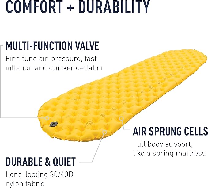 Sea to Summit Ultralight Backpacking Air Mattress, Small (66 x 21.5 x 2 inches)