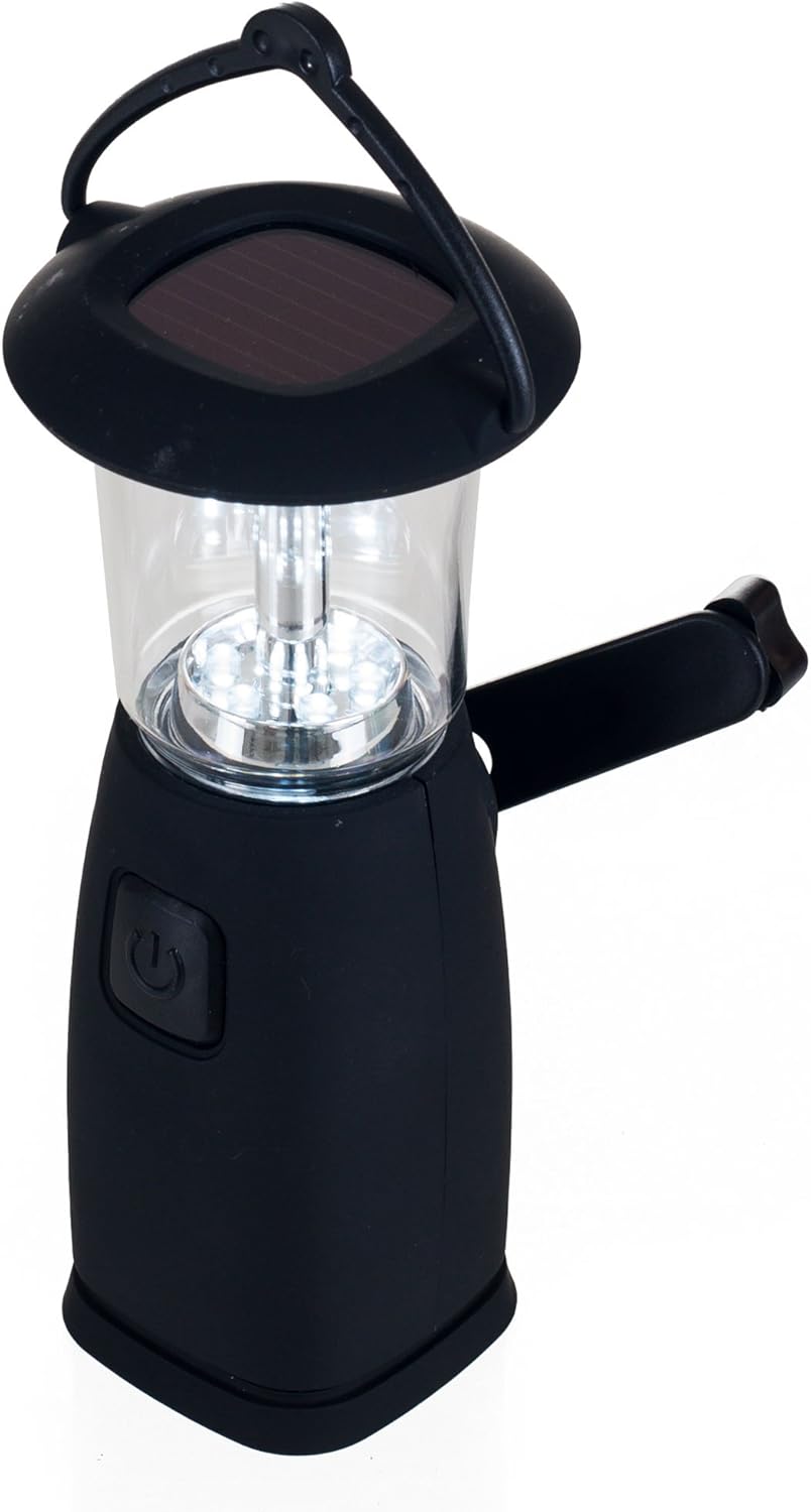 Solar & Dynamo Powered Camping Lantern - 6 LED, Portable Black Light