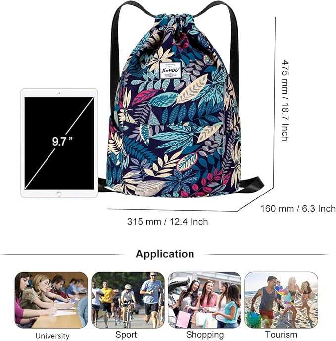 XEYOU Drawstring Sports Backpack Lightweight Gym Yoga Sackpack Shoulder Rucksack Casual Outdoor Daypack for Women and Men