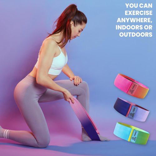 TUUTIE Non-Slip Resistance Bands - Durable Fabric Exercise Bands for Glute Workouts - Lightweight & Compact with 3 Levels - Resistance Bands for Working Out - No Equipment Needed
