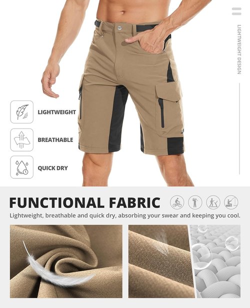 Cycorld Mens-Mountain-Bike-Shorts, Cycling, Hiking, Cargo, Outdoor Shorts
