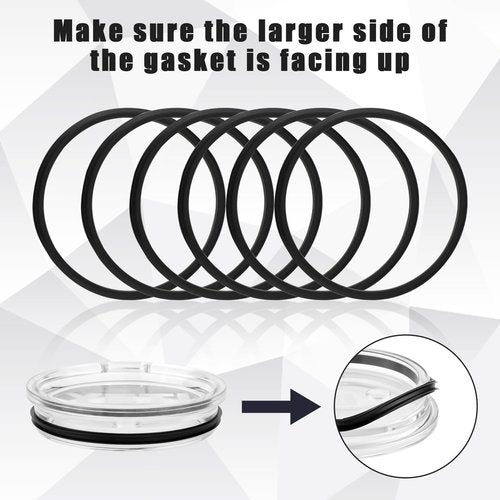PEUTIER 6pcs Lid Seal Gasket Replacement for Yeti 35/42 OZ Cup, Water Bottle Rubber O-Ring for Tumbler Insulated Stainless Steel Mugs
