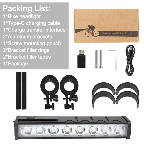 3500 Lumen Bike Lights, USB-C Rechargeable Bicycle Light, Super Bright Bike Lights for Night Riding, IP65 Waterproof Bicycle Headlight, for Commuters Adults and Children