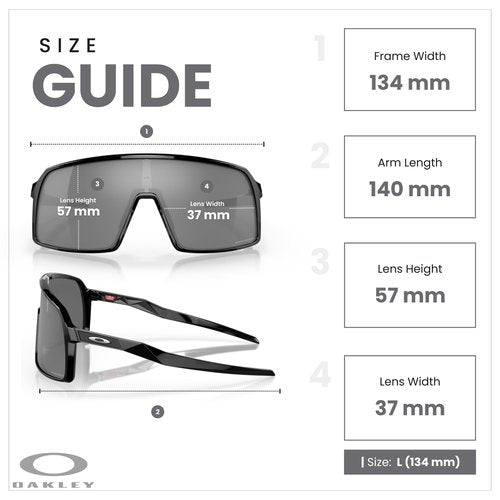 OAKLEY Sutro (a) Low Bridge Fit Asian Fit OO9406A 940602 37MM Polished Black/Prizm Black Shield Sunglasses for Men+ Bundle Accessory Leash Kit, Microfiber Pouch