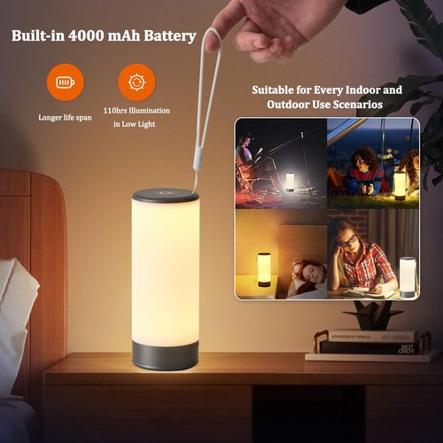 LSTVZSNRX Modern Design Donut Table Lamp, LED Bedside Desk Lamp with Durable Shade, Rotomolded Small 3-Color Dimmable Nightstand Lamps (Not Glass) (Black)