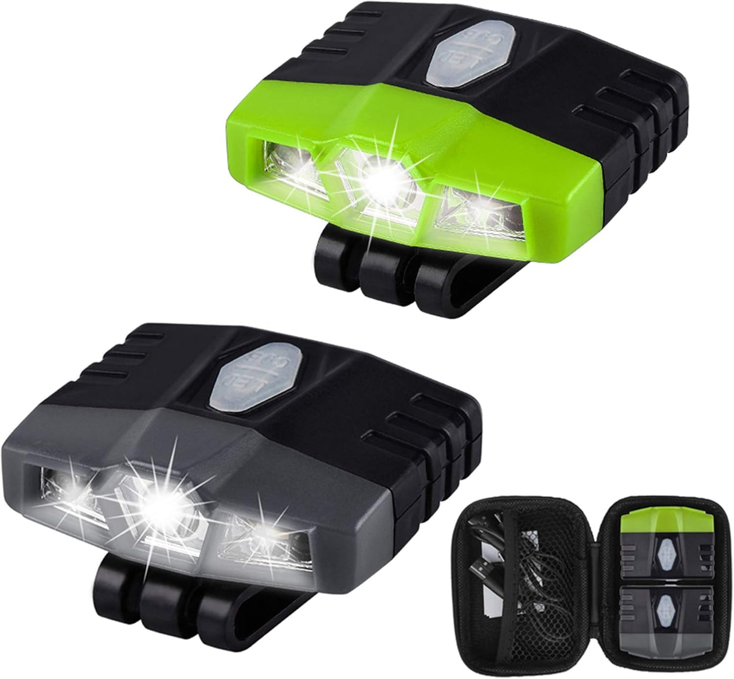 Ultra Bright Mini Hands Free LED Clip on Cap Light - Rechargeable Waterproof Hat Light Flashlight Portable Headlamp for Running Fishing Camping Hand Work Baseball Caps