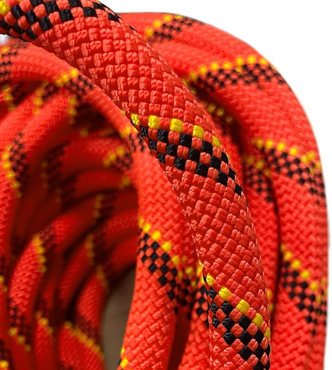 Static Climbing Rope 11mm UIAA Static Line Rappelling Rope 30M (100ft) Nylon Kern Mantle Rope for Escape Rope Rock Climbing, Mountain Tree Climbing, Hauling, Rescue