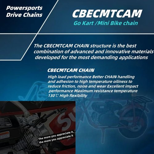 CBECMTCAM 420 Motorcycle Chain 132 Links for 50 70 90 110 125cc SSR TaoTao Coolster Apollo Baja Kazuma Chinese ATV 4 Wheeler Quad Pit Dirt Bike Go Kart Cart Mini Bike Parts (1, Black, 132L)