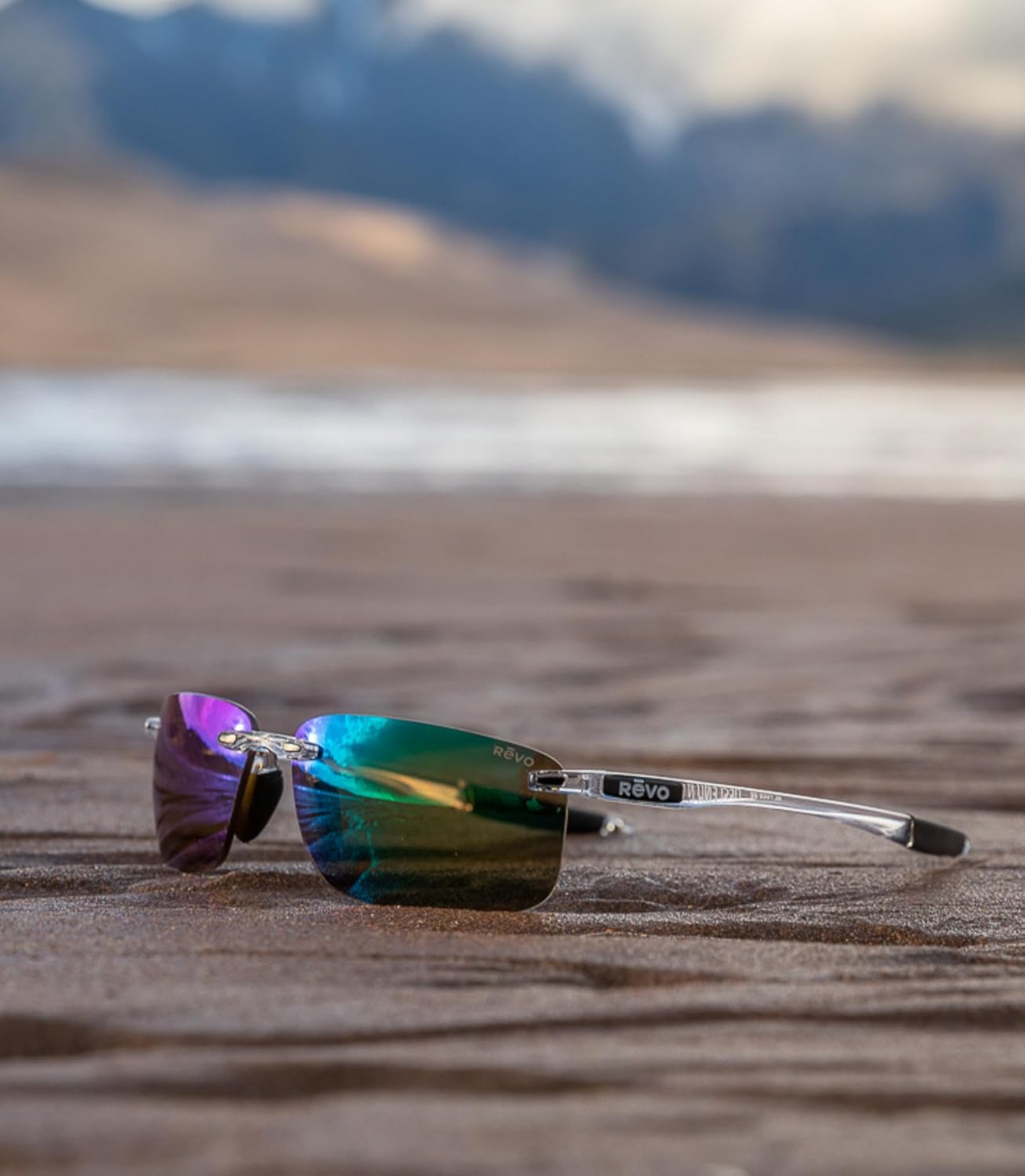 Revo Sunglasses Descend N: Polarized Lens Filters UV, Rimless Rectangle Frame