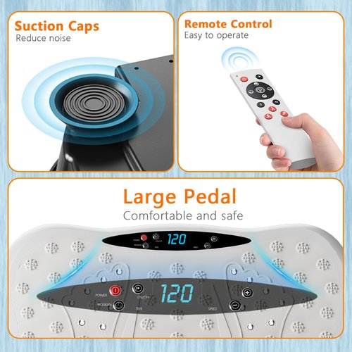 Vibration Plate Exercise Machine for Weight Loss, Power Vibrating Platform Full Body Workout, Home Gym Equipment with 120 Adjustable speeds, 330 Lbs, Shake Board for Lymphatic Drainage and Fitness