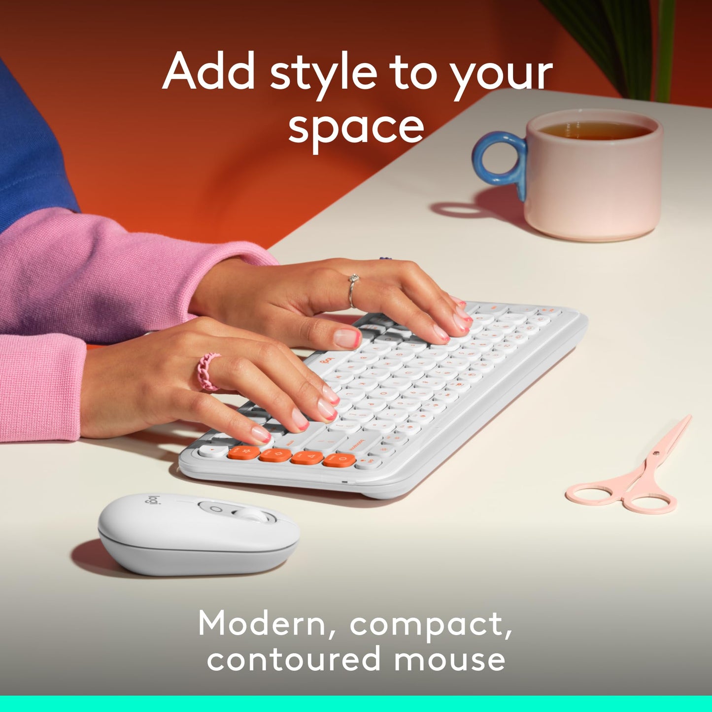 Logitech POP Mouse, Wireless Mouse with Customizable Emojis, SilentTouch Technology, Precision/Speed Scroll, Compact Design, Bluetooth, Multi-Device, OS Compatible - Heartbreaker Rose