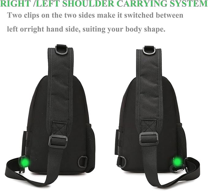 Fishing Sling Bag - Small Fishing Tackle Storage Bags with Rod Holder(Green)