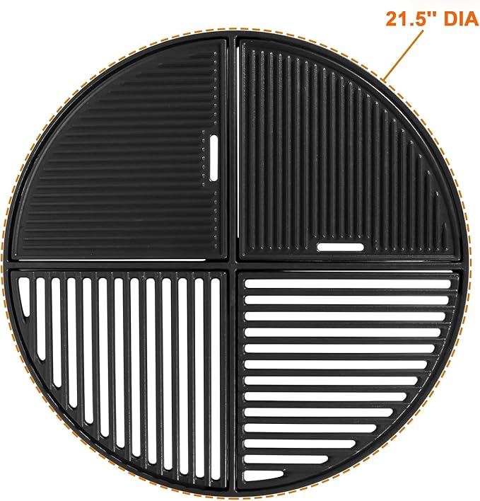Cast Iron Round Grill Grate for Weber Kettle Accessories 8837, for Weber 22.5" Charcoal Kettle Grills, 22 Inch Master Touch Grill, for Weber Premium Performer Grill, Charbroil Ceramic Grill & Fire Pit
