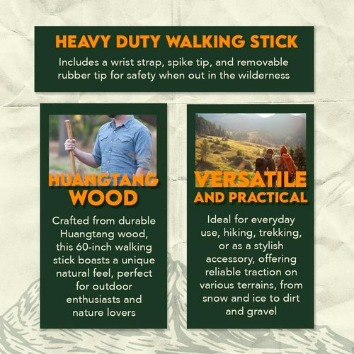 12' SE Survivor Series Black Paracord Hiking Stick - 440 lb Capacity, 55" Length