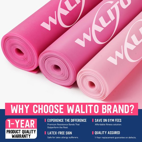 WALITO 150LBS Resistance Bands and 4.9FT Yoga Bands, Exercise Bands for Women and Men, Workout Bands for Physical Therapy, Stretch, Recovery, Pilates, Rehab, Strength Training and Home Gym…