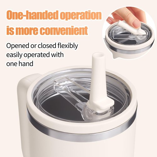 40oz Flip Straw Leak Proof Lid for Stanley H2.0 Quencher, 2 Pack Tumbler Lid Replacement, No Spill Proof Straw Cover for Stanley Cup Accessories (Black)