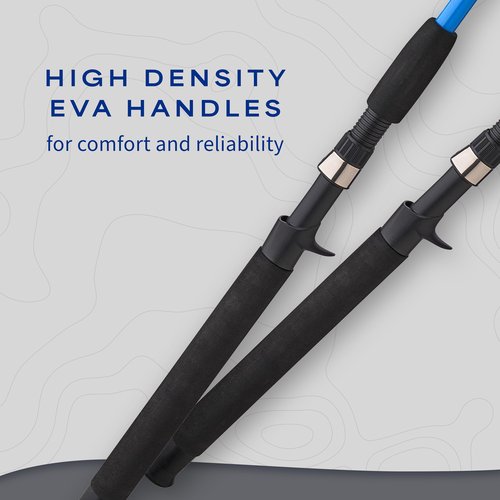 Shakespeare Tiger Spincast Reel and Fishing Rod Combo, 6'6" 2-Piece Rod, Tubular Fiberglass Rod Blank Construction, Comfortable and Durable EVA Handle