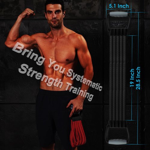 Chest Expander with Adjustable Resistance Bands, Black (Black)