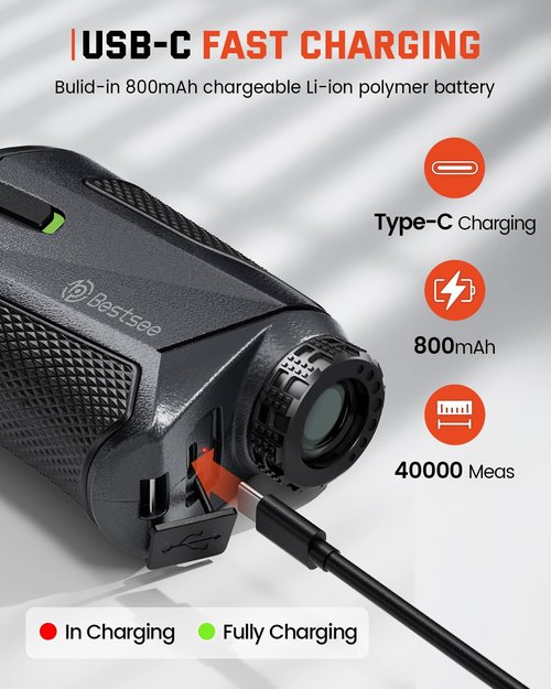 Bestsee Golf Rangefinder with Slope - 1500 Yards Laser Range Finder Golf for Hunter,High-Precision Flag Pole Locking Vibration,7X Magnification, USB-C Rechargeable Rangefinders Magnet Strip