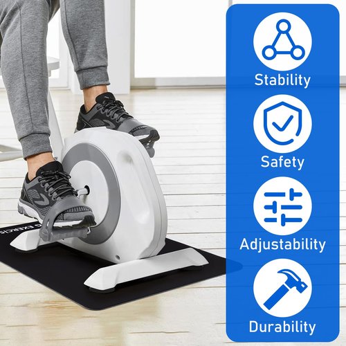 GSDOTZAP Non-Slip Workout Mat for Under Desk Elliptical, Exercise Mat for Ellipse Leg Exerciser Machine, Elliptical Mat for Electric Seated Foot Pedal Exerciser, Stability and Floor Protection