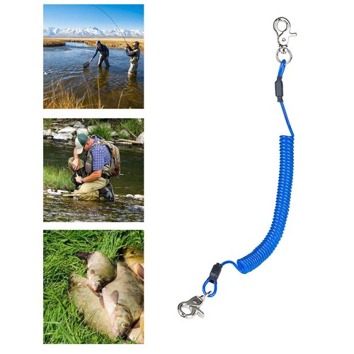 Sunshine Land Multi Color Fishing Heavy Duty Fishing (Pack of 4) Plastic Retractable Coiled Lanyard for Fishing Tools/Rods/Paddles