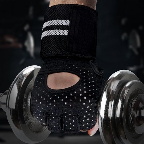 aifitbre Workout Gloves for Men Women, Breathable Weight Lifting Gloves with Wrist Wraps Support for Gym, Exercise, Training and Fitness, Fingerless, Padded Full Palm Protection