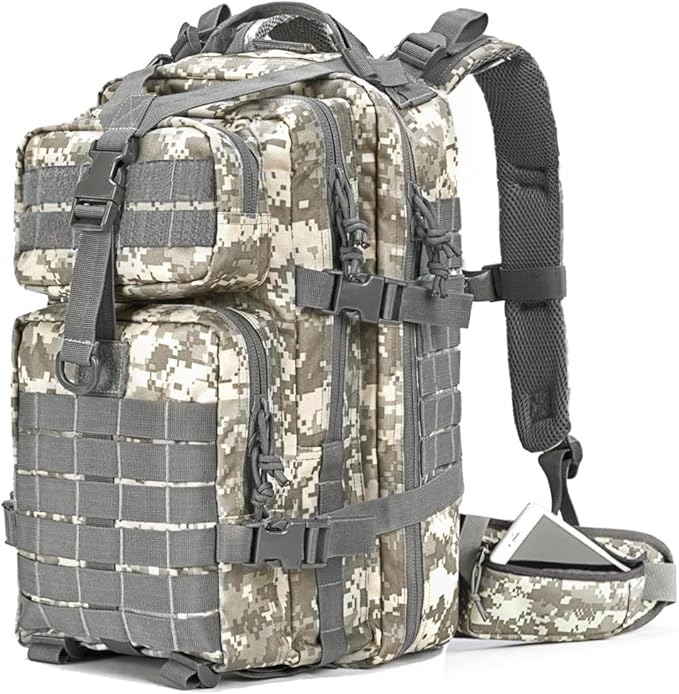 EMDMAK Military Tactical Backpack, 42L Large Military Pack Army 3 Day Assault Pack Molle Bag Rucksack