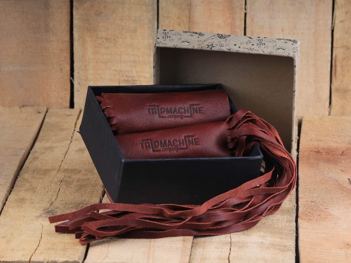Trip Machine Company Leather Motorcycle Tassels Fringes (Cherry Red)