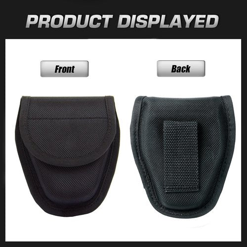 HipierFx Handcuff Case for Duty Belt Double Handcuff Holder with Hidden Snap for Police Law Enforcement (Without Hook and Loop Fastener)