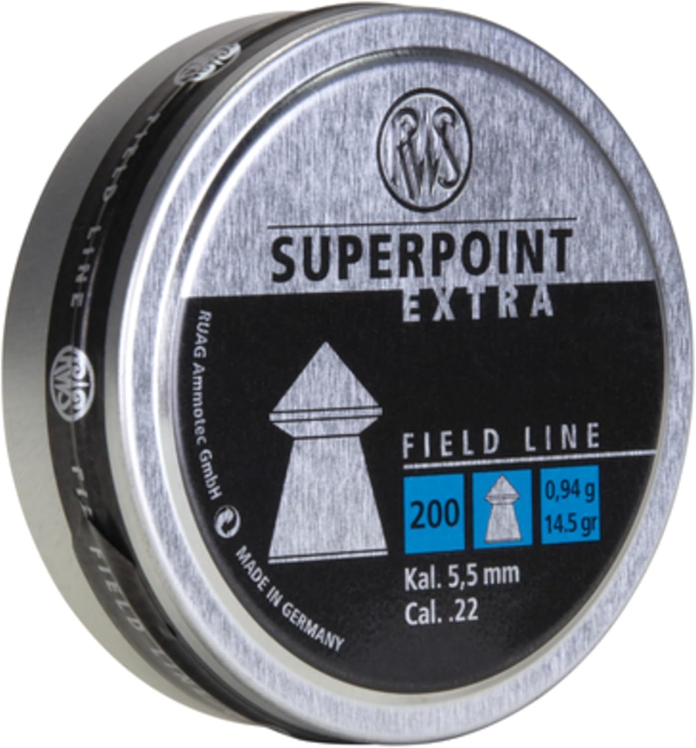 Umarex RWS Superpoint Extra Field Line Pellet Gun Pellets, 22 Caliber, 14.5 Grains, 200 Count