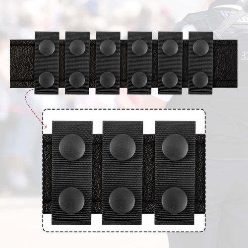 WY LIGHTING LEVEL 6 Pcs Duty Belt Keepers Police Security Belt Keeper with Double Snaps, Stays Holders Equipment Accessories Fixing Security Police Belts Law Enforcement Accessories Duty Belts Holder