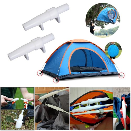 SquEqu 4 Set Pop-up Camping Tent Pole Joint Fittings Replacement 5mm Fiberglass Tent Poles Bracket Foot End Support Insert Connector for Easy Pop Up Tent Instant Automatic Setup Beach Tents