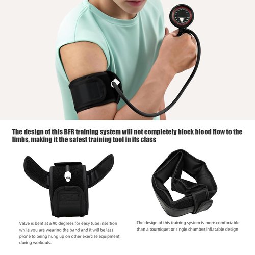 BFR Blood Flow Restriction Bands Workout, Physical Therapy Muscle Building Without Weightlifting Fitness Body Building Occlusion Training Pump (2 Arm Bands+ 2 Leg Bands), Black