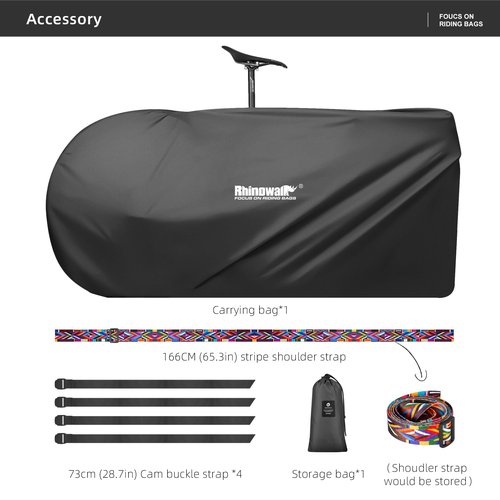 Rhinowalk Bicycle Cover Storage Bag Transport Bag For 26-27.5' Mountain Bikes 700C Road Bikes (Black)