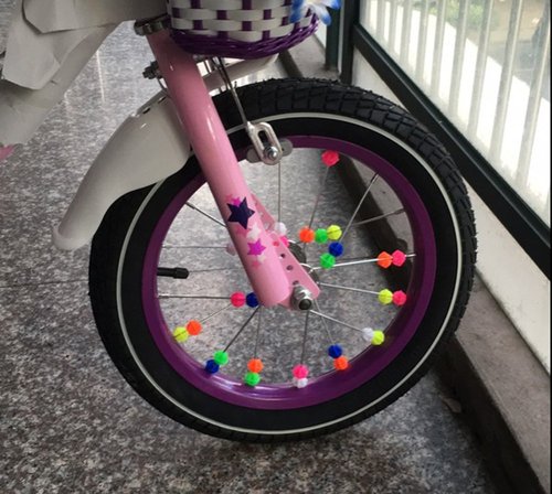 108Pcs Colorful Plastic Bike Wheel Spokes Beads Clip Bicycle Decors (Round)