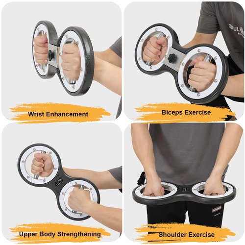 Zakle Rotator Burn Machine, 8-12LB Rotating Arm Exercise Equipment with Adjustable Resistance 360 Degree Rotating Grips, Spinning Arm Machine Grips Forearm Trainer (12LBS)