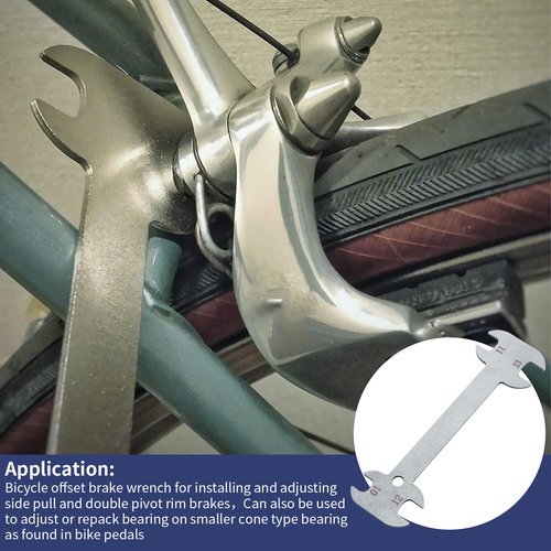 Ziyuan Bicycle Offset Brake Wrench Tool for Adjust Side Pull and Dual Pivot Brakes,Thin Style, Silvery