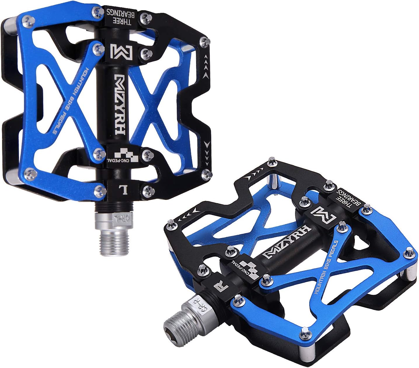 Mountain Bike Pedals, Ultra Strong Colorful CNC Machined 9/16" Cycling Sealed 3 Bearing Pedals