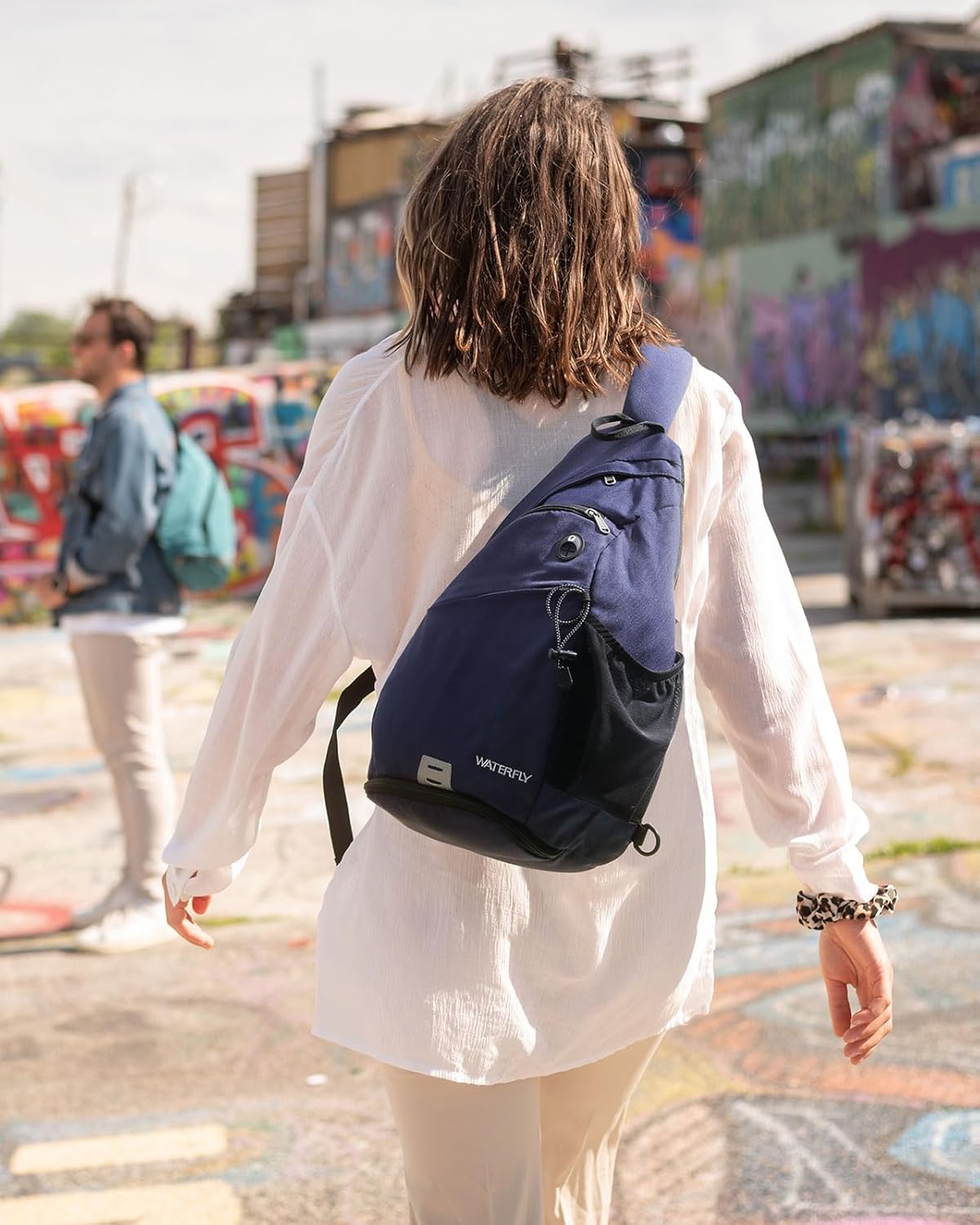 WATERFLY Sling Bag Crossbody Backpack: Over Shoulder Daypack Casual Cross Chest Side Pack