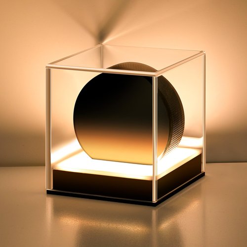 Colingmill Clear Hockey Puck Display Case with LED Light Acrylic Dustproof UV Protection Hockey Puck Holder Stand for Collectibles Storage Display