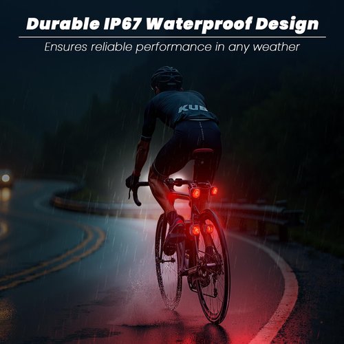 Luvan Smart Bike Light with Remote Controller - Sync Front & Rear LED Light Set, 5 Night & Daytime Mode | Turn Signals | Brake Lights, Rechargeable Bicycle Light for Night Riding, Dog, Running,Scooter