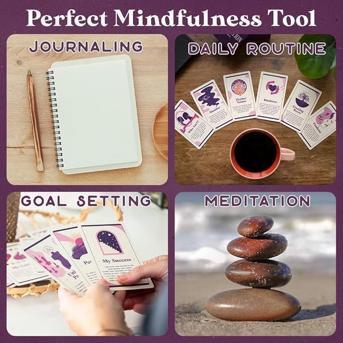 Purple Canyon Affirmation Meditation Kit with White Sage Smudge Kit and Affirmation Cards for Mindfulness and Stress Relief