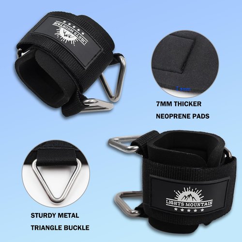 Lights Mountain Wrist Cuffs for Cable Machines – Padded & Adjustable Straps for Lateral Raises, Tricep Pushdowns & Strength Training