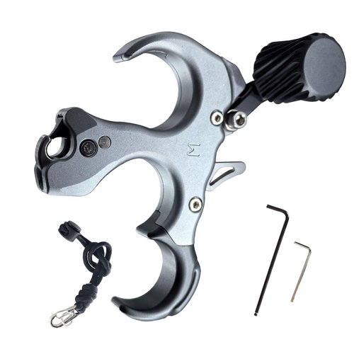 Compound Bow Aid Releaser with Wrist Straps and Adjustment Tool,Archery Release Aids with 3 Thumb Release Adjustable,Aluminum Alloy Aids.for Left and Right Handers. (Gray)