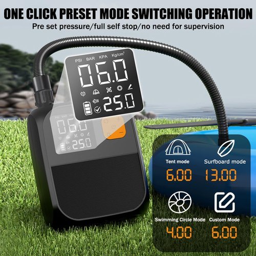 3T6B Rechargeable Paddle Board Pump with 8000mAh Battery,25PSI High Pressure SUP Pump & Car Adapter Powered Portable Electric Air Pump,for Stand Up Paddle Boards,Boats,Tent and Kayaks