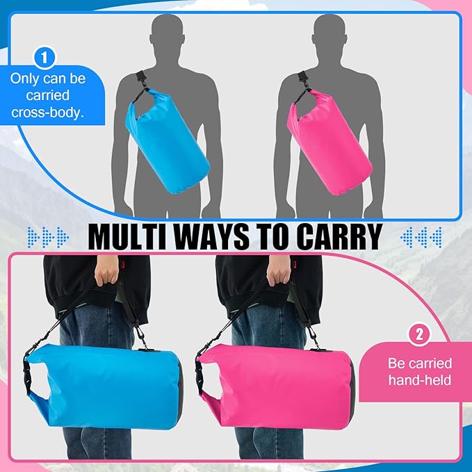 Aliceset 2 Pcs Waterproof Dry Bag 20L/10L Floating Dry Backpack Bags for Travel Pack Waterproof Backpack for Kayaking Rafting Boating Swimming Hiking Fishing(10 L)